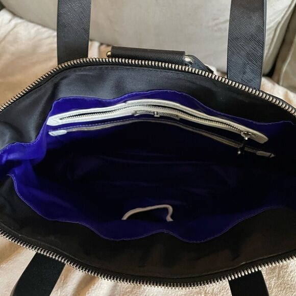 Henri Bendel Black Jetsetter Nylon Convertible Tote Bag Silver Hardware Handbag main image 6